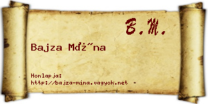 Bajza Mína névjegykártya